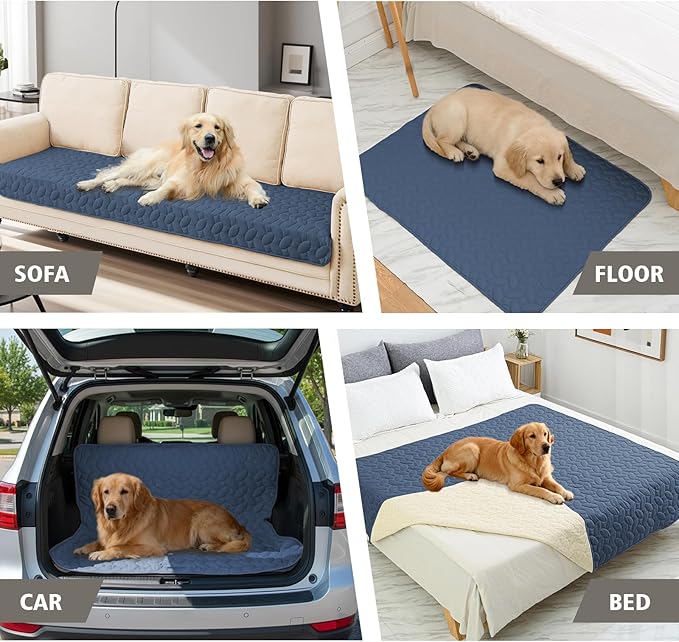 Ameritex Pet Bed Cover Dog Bed Blanket for Sofa and Furniture Waterproof New Pattern Design (52x82 Inch, Navyblue)