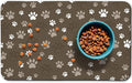 Dog Food Mat, Absorbent Water Bowl Mats Cat Pet Feeding Placemats Brown 16 * 24 inch
