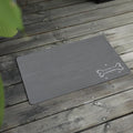 Le courant Dog Cat Feeding Mat,Water Absorbent, Non Slip Placemat for Pets Bowl and Water,100% Waterproof Feeding Mats for Multiple Breeds.Grey.Bone Printing
