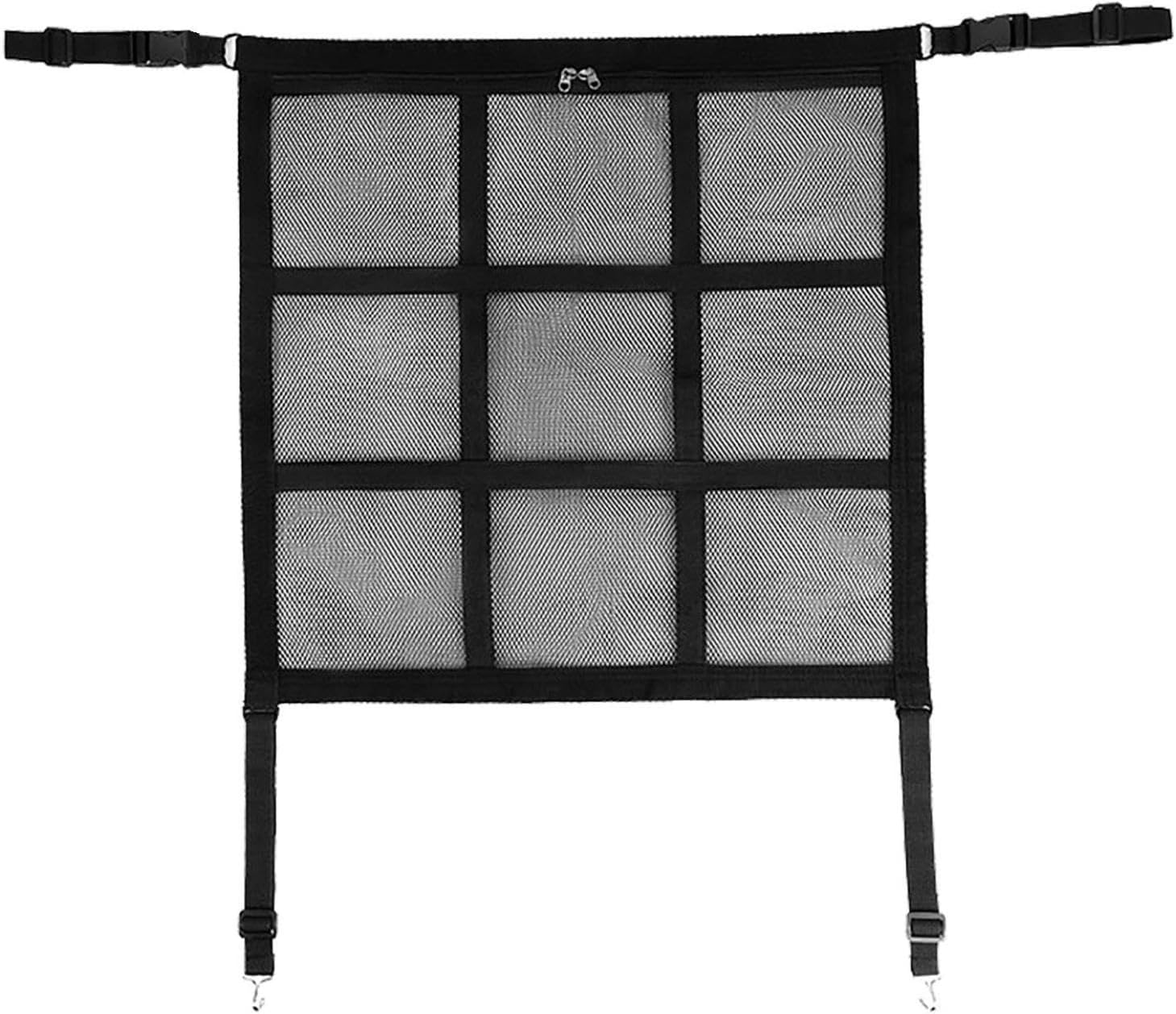 Dog Car Barrier 2026 Upgrade, Double Layer Mesh Dog Net for Car Divider with Storage Organizer, Universal Fit for SUVs, Sedans & Trucks, Easy to Install & Breathable Vehicle Travel Fence, no Storage