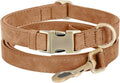 Genuine Leather Dog Collar - Adjustable Pet Collar with Quick Release Metal Buckle, Soft Skin Friendly Real Leather Collar for Small, Medium, Large Dogs (Brown Collar + Rope, M：Fit 12-20" Neck)