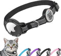 Airtag Cat Collar Breakaway with QR Code Name Tag (Black,8.5-11.5 Inch) | Reflective Kitten Collar with Apple Air tag Holde and Bell, Soft, Durable, Adjustable, Quick Release for Small Large Cat