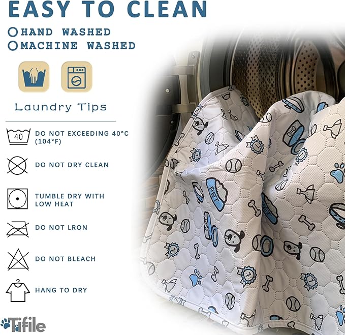 Washable Pee Pads for Dogs, 2 Pack Reusable Puppy Pads, Absorbent Whelping Pads with Bone Print, Non-Slip Waterproof Pet Training Pads for Couch, Crate, Potty Training - 34x36in