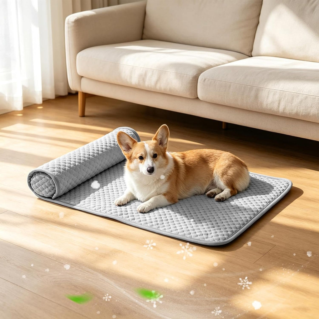 Cooling Dog Mat, Cooling Pet Pad, Puppy Crate Mat | Pet Resting Pad, Non Slip Cooling Cushion, Comfortable Summer surfaces for Puppies Kittens Bedroom Floor Sofa Cage Kennel