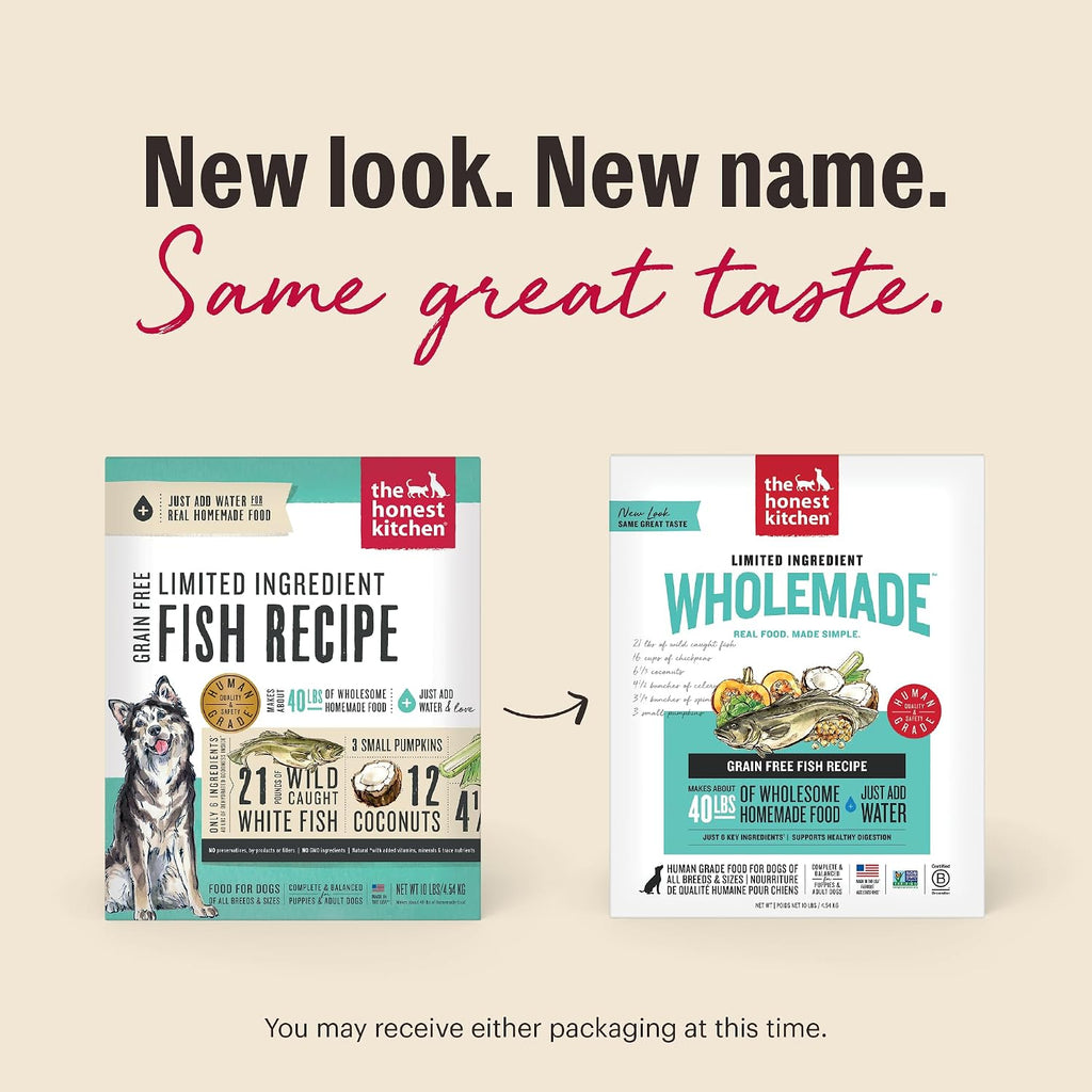 The Honest Kitchen Wholemade™ Limited Ingredient Dehydrated Fish Dog Food, 10 lb Box