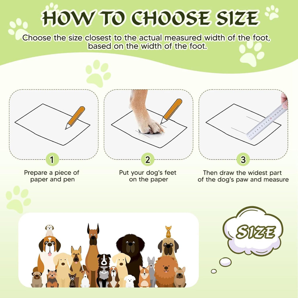 Dog Shoes for Large Dogs, 360°Anti Slip Medium Dog Boots & Paw Protectors Winter Snowy, Waterproof 4Pcs Dog Booties with Reflective Strips (Size 5: 2.37''x2.87''(W*L), Green)