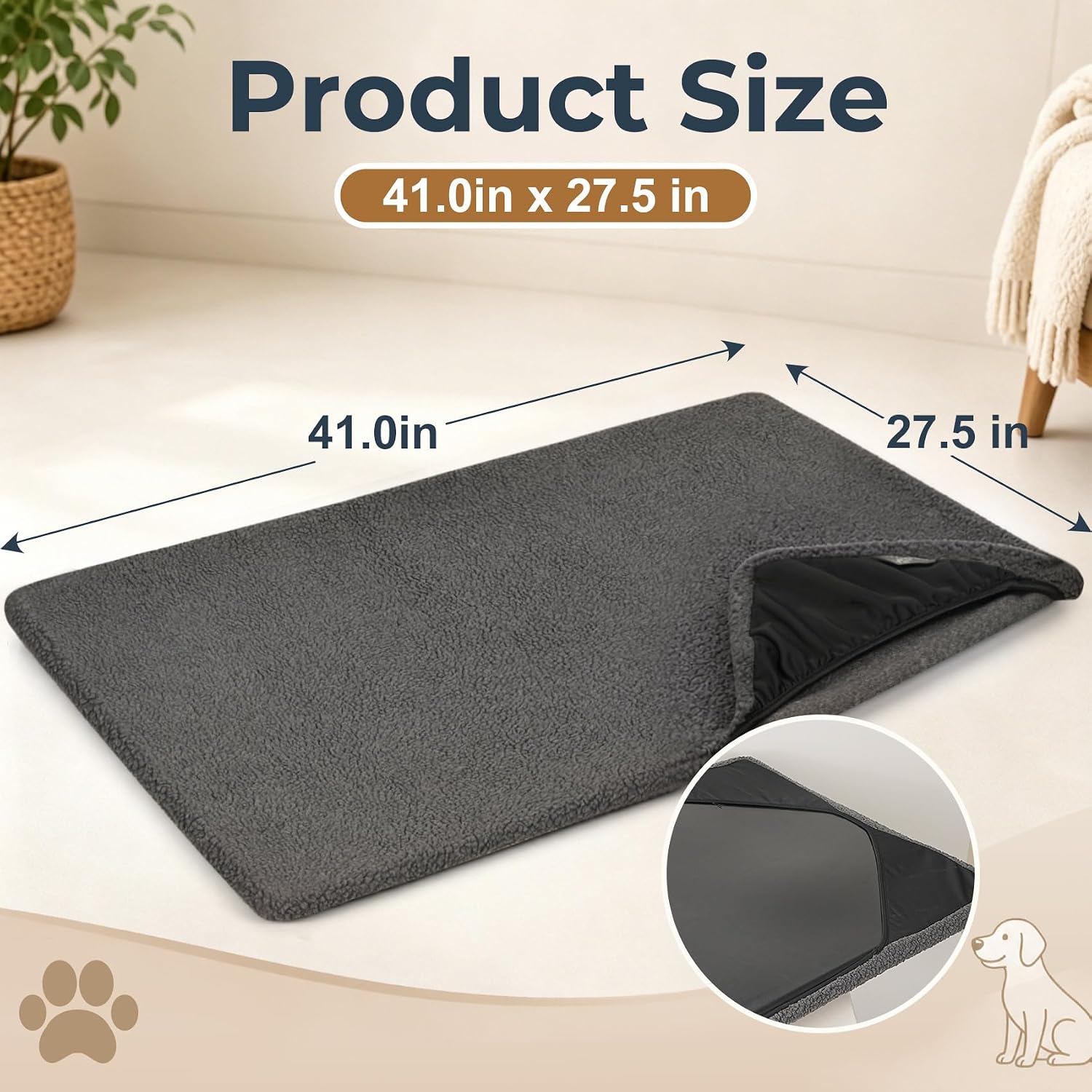 Explore Land Dog Crate Pan Cover with Softer Fluffy Top for 42 inch Pet Cage | Machine Washable, Enclosure Cover for 42"Crate