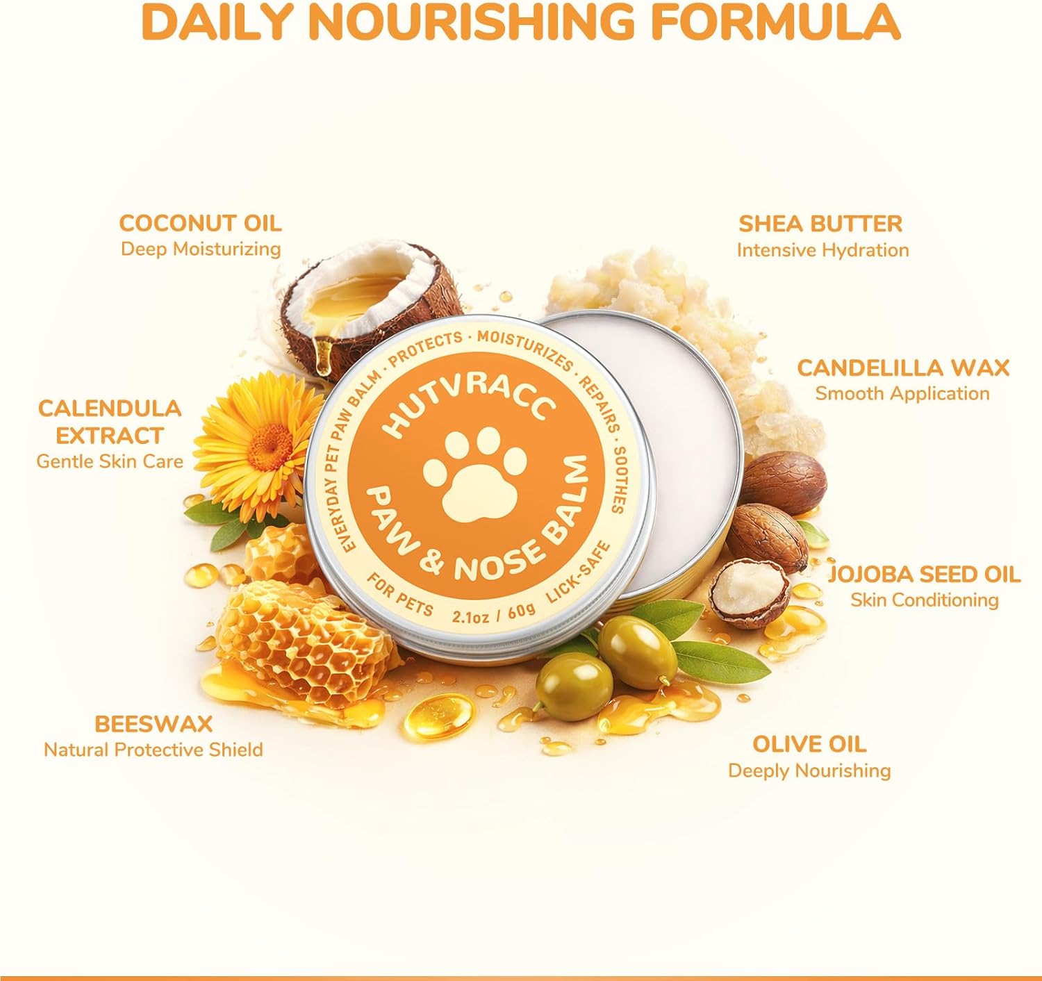 Lick-Safe Dog Paw & Nose Balm | 2.1 oz All Natural Wax with Coconut Oil | Summer Hot Pavement, Winter Snow & Road Salt Protector | Moisturizer for Dry, Rough Pads & Snouts