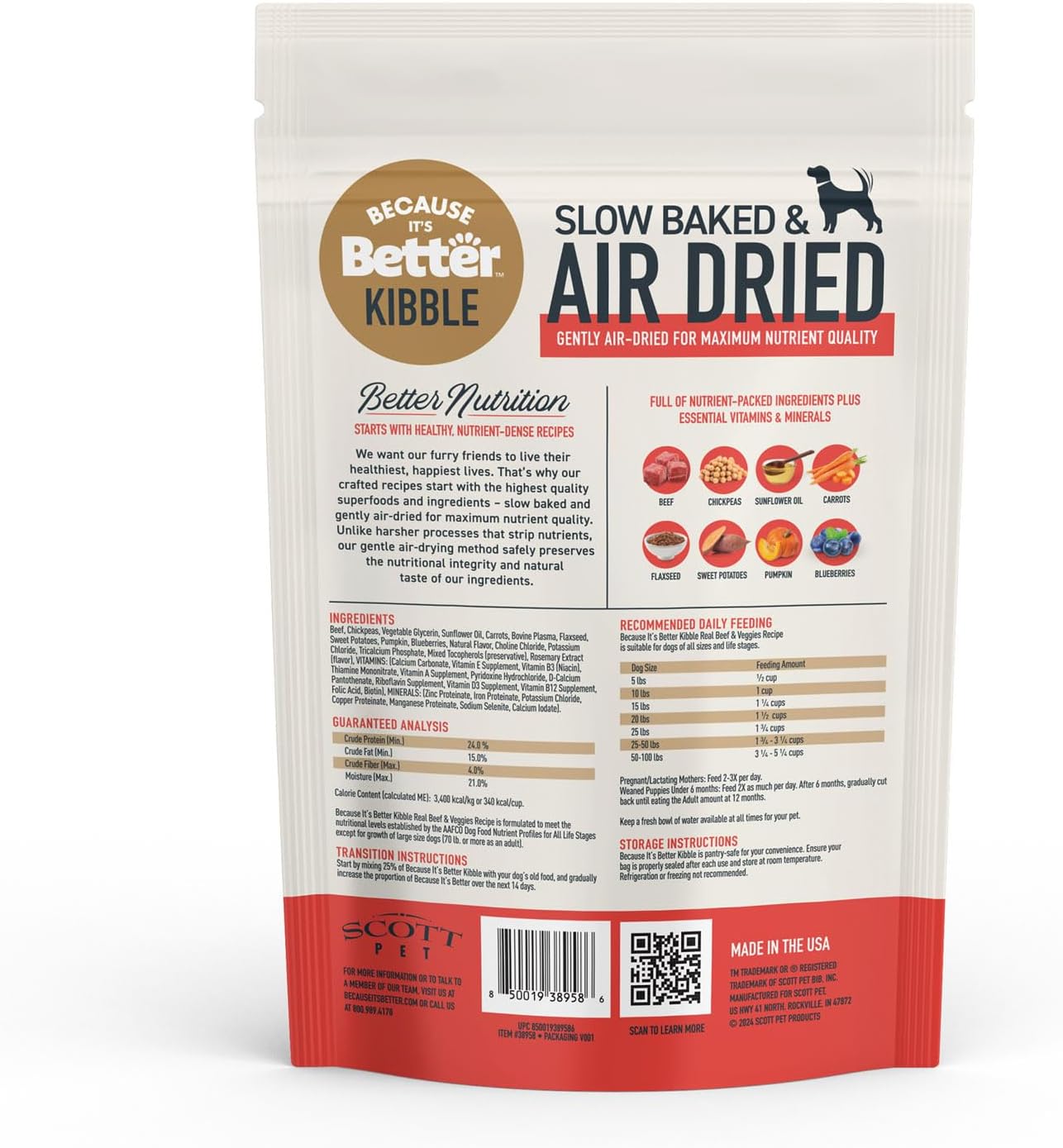Because it's Better, Dog Food Semi Moist Prime Beef, 16 Ounce | Slow-baked and air-dried with real meat and veggies - a complete, balanced meal for all life stages