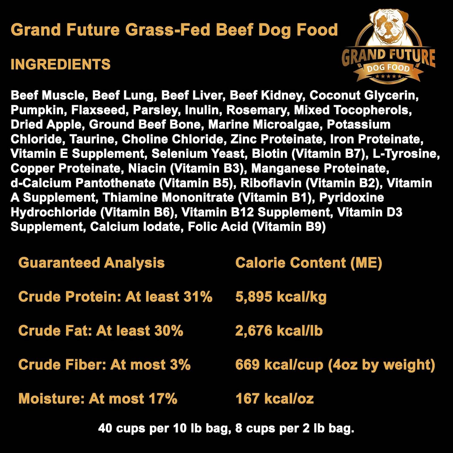 Air-Dried Dog Food - Human-Grade Grass-Fed Beef, 0% Starch, Non-GMO Safe Raw Alternative, Grain-Free, No Fillers, Complete & Balanced for All Life Stages, Made in USA (2 lb Bag)