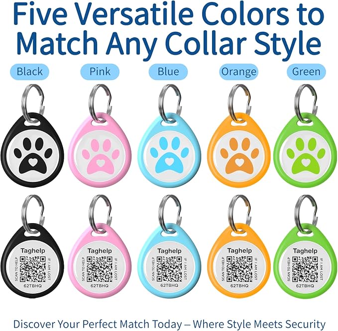 2 Pack-Custom pet Tags, Pet Id Tags for Dogs, Cat & Dog Collar Charm, Lightweight Sturdy Cute Cat Smart ID Tags, Personalized Dog Name Tags,Silent, Lightweight Durable,NO APP(Blue&Blue, 1.2")