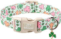 St Patricks Day Dog Collar for Puppy Small Dogs - Cute Pastel Lucky Clover Dog Collars, Lightweight Adjustable Irish Green Festival Dogs Collars with Quick Release Buckle XS