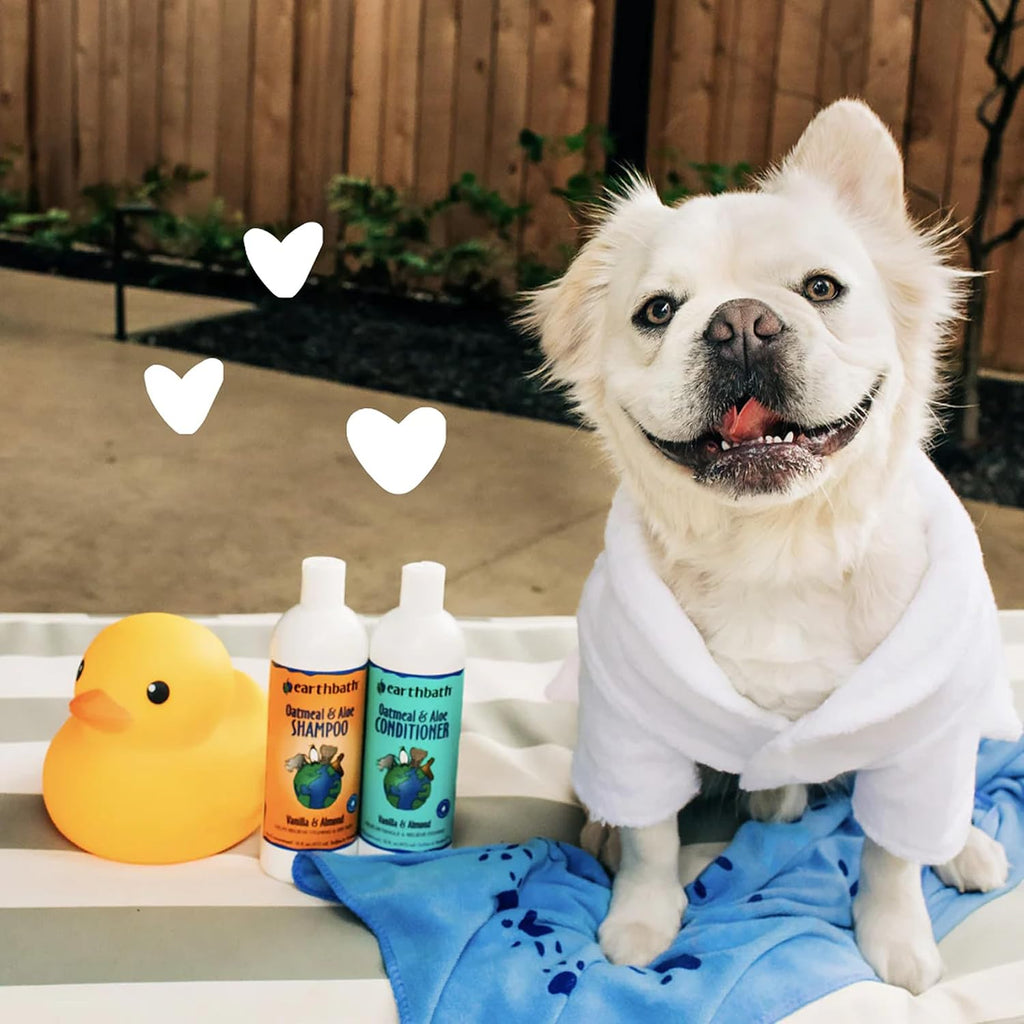 earthbath, Oatmeal & Aloe Conditioner - Dog Conditioner for Allergies & Itching, Dry Skin, Dog Wash that Helps Detangle & Relieve Itching, Made in USA, Cruelty Free Pet Conditioners - 16 Oz (1 Pack) | Dog Conditioner for Allergies & Itching, Dog Wash