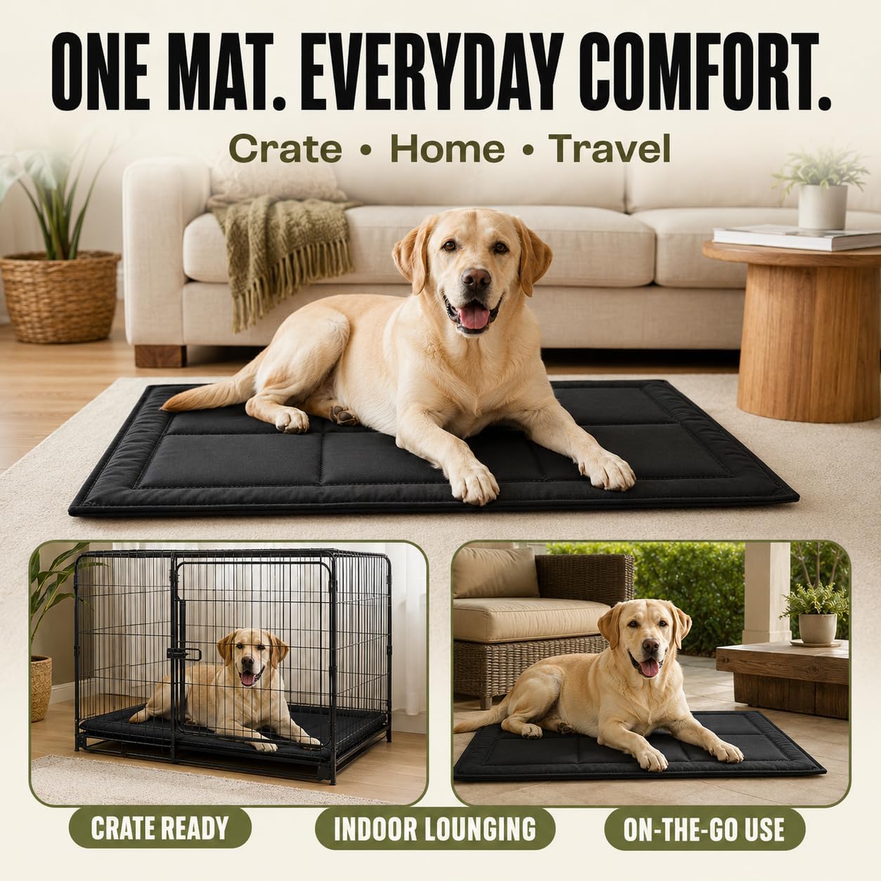 Chew Resistant Kennel Pad for Tough Chewers | FIVE SIZE OPTIONS: Available from 17 x 23 to 28 x 47 inches for small, medium, and large dog crates.