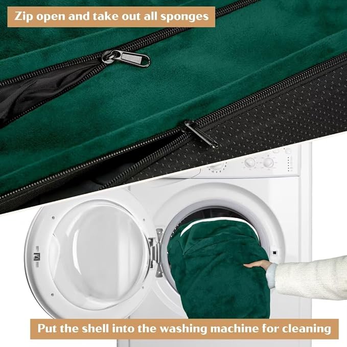 Comfort Expression Orthopedic Dog Bed for Extra Large Dogs 45x35 Inch, Waterproof Supportive Egg Crate Foam XL Pet Bed with Removable Bolsters, Dog Couch with Washable Cover & Non-Slip Bottom, Emerald