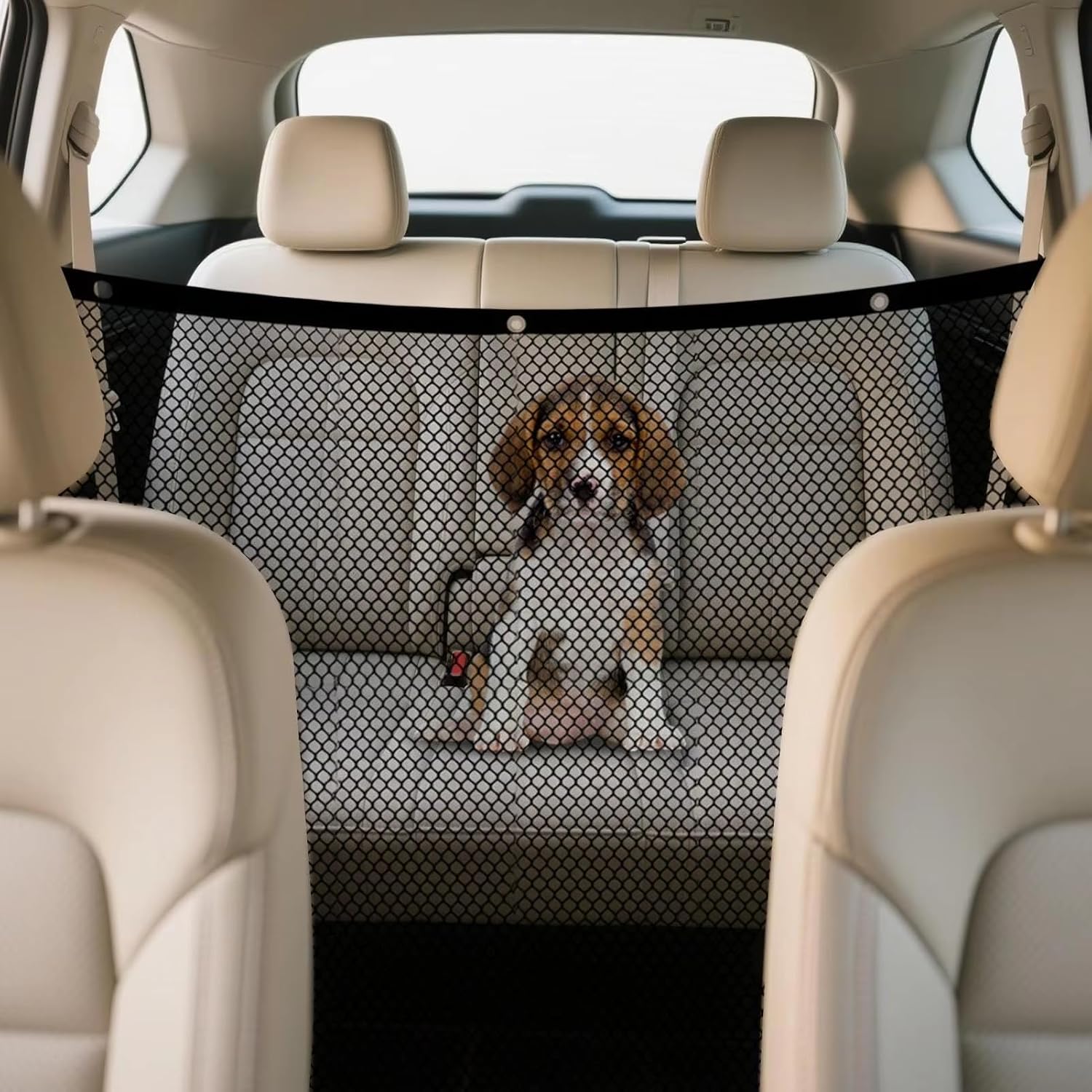 Car Pet Barrier Mesh Net for Tesla Model Y/X | Durable Mesh.Elastic Drawstring.Reinforced Buckle.Vehicle Partition.Snug Fit