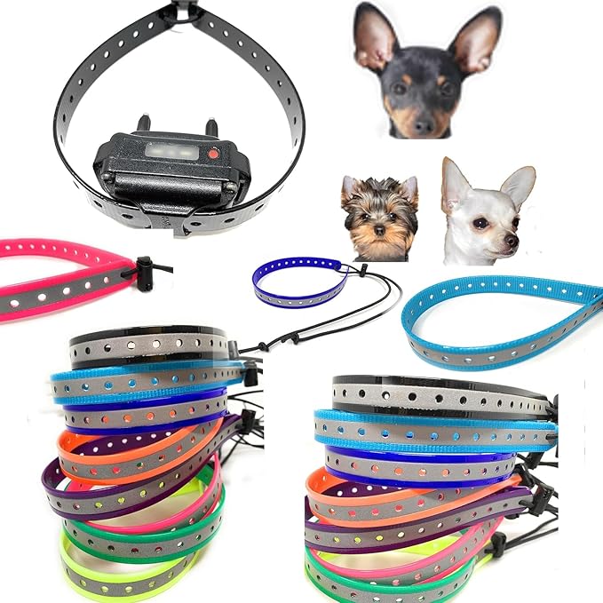 Replacement GPS eCollar with Adjustable Bungee, Multi-Hole Design, and Secure Toggle Closure for Small Dogs (Reflective Neon Yellow, Small Neck)
