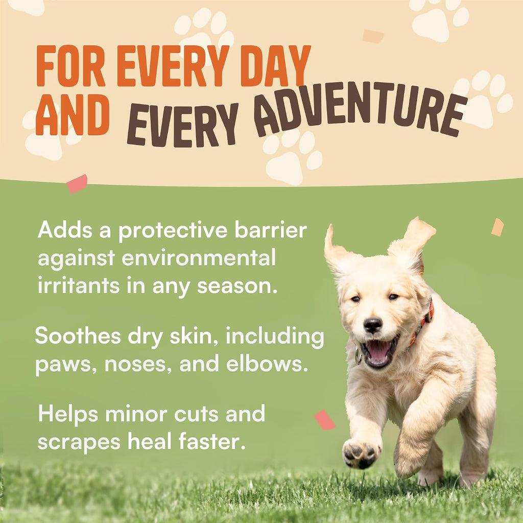 Dog Paw Pad Balm, Lick Safe 2.1 oz | Nose and Paw Balm for Dogs | Organic Dog Paw Protector with Wheatgrass | Soothing Dog Moisturizer for Dry Skin | Dog and Cat Paw Balm for Healing Cracked Skin