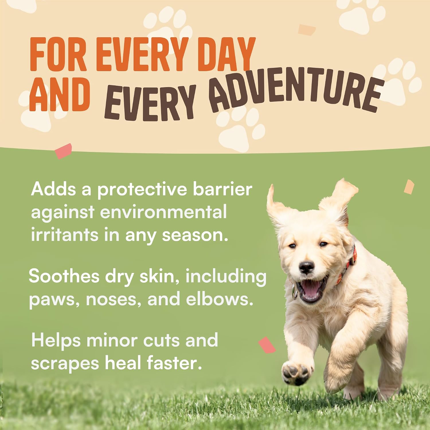 Dog Paw Pad Balm, Lick Safe 2.1 oz | Nose and Paw Balm for Dogs | Organic Dog Paw Protector with Wheatgrass | Soothing Dog Moisturizer for Dry Skin | Dog and Cat Paw Balm for Healing Cracked Skin