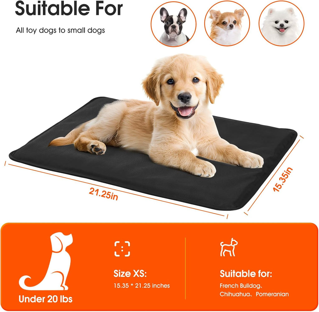 Chew Proof Crate Pad for Small Sized Dog, Indestructible Chew Resistant Dog Crate Mat, Machine Washable & Waterproof Durable Kennel Bed Mat for Teething Puppies, Black (15.35"x21.25")