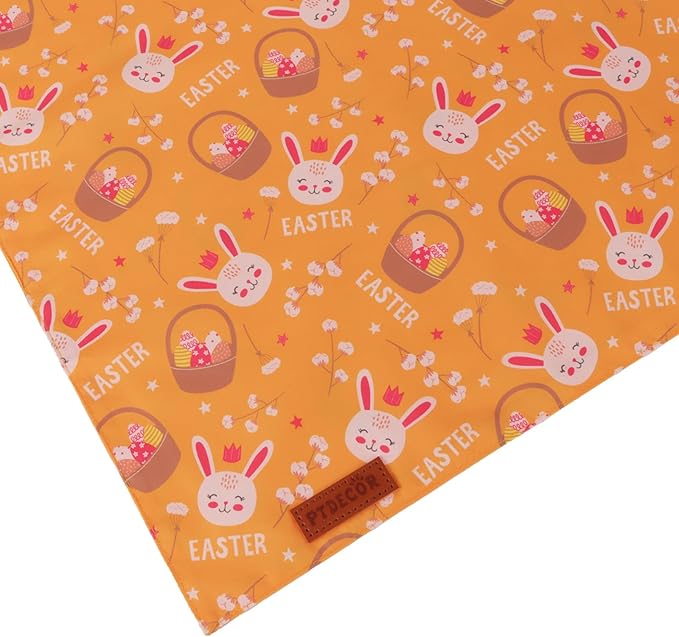 PTDECOR Easter Dog Bandana 2 Pack, Reversible Rabbit Carrot Dog Scarf, Multi Size Offered, Yellow White Easter Bandanas for Small Dogs Pets (Small)