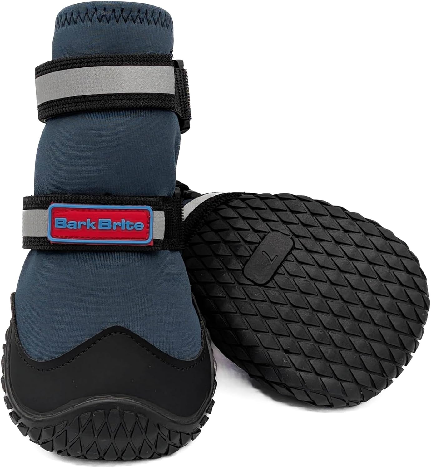 Bark Brite NEW All Terrain All Weather Neoprene Dog Shoe (Stone Blue, Large)