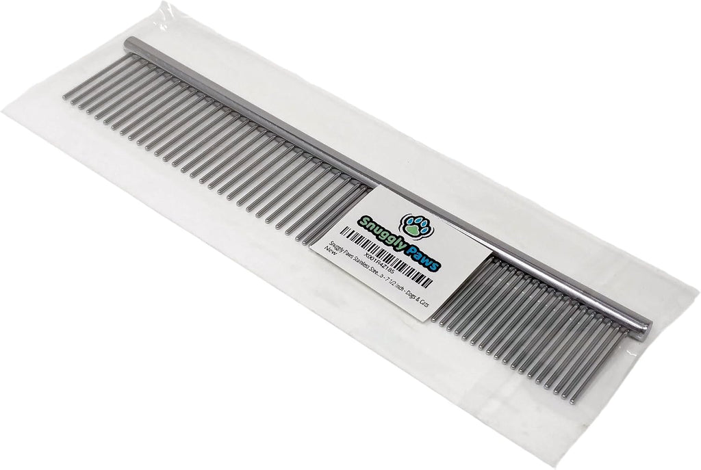 Metal Dog Grooming Comb - 7 1/2" Stainless Steel - Cats and Other Pets