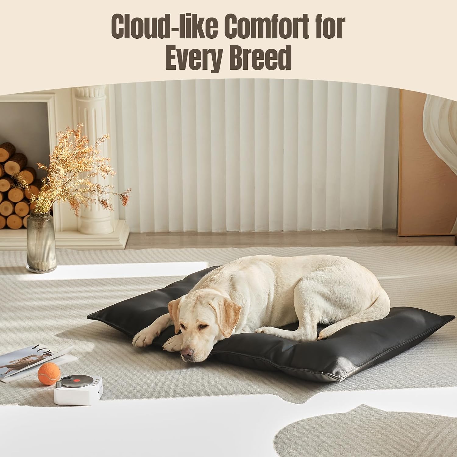 Chew Proof Dog Bed Crate Pad for Aggressive Chewers, 17"x23" | Indestructible Dog Bed, Kennel Mat, Heavy Duty, Tough & Durable, Waterproof, Machine Washable, Indoor & Outdoor,Black,X-Small