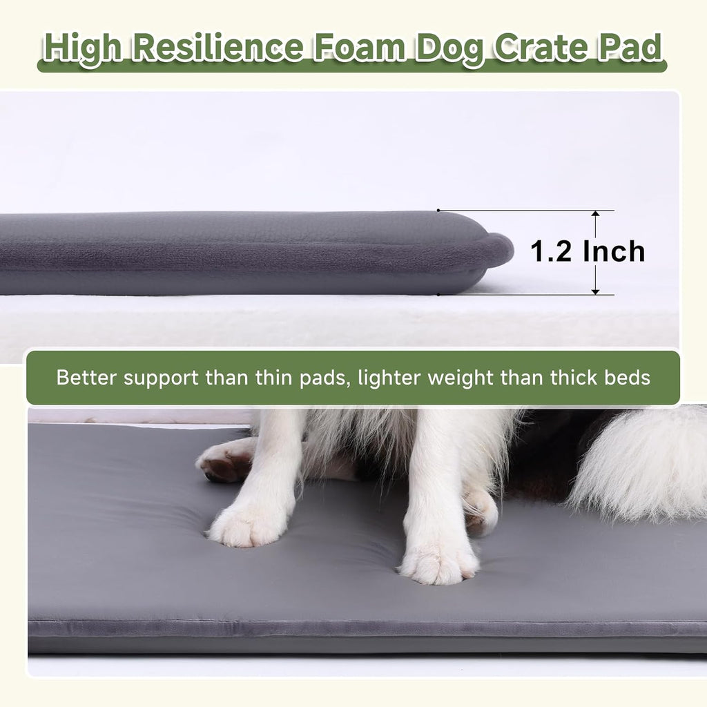 Outdoor Dog Crate Pad, Reversible Waterproof Wipeable Kennel Mat Bed, 29x18 | Wipeable Kennel Mat Beds Dog Sleeping for Small Medium Pets, Waterproof, Outdoor, Anti-Slip, Suit for Travel, Dark Grey