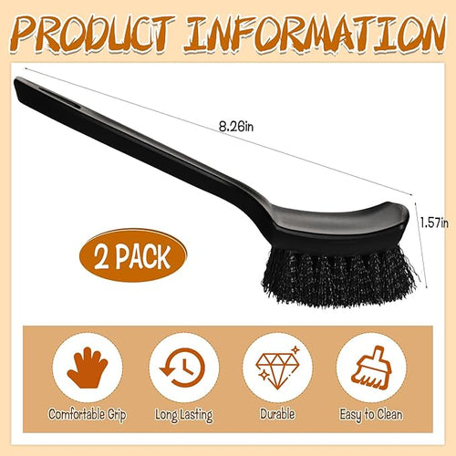 2 Pcs Brush for Bird Baths Black Hard Bristle Cleaning Brush with Ergonomic Handle Utility Bird Bath Cleaner for Bird Feeder Bath Accessories Fountain Outdoor Cleaning