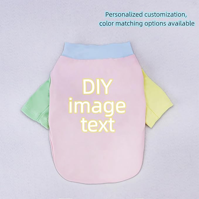 Custom Dog Shirt,Personalized Pet Apparel with Name Text Photo Image,Lightweight Breathable Puppy Kitten Cotton Vest for Small Medium Large Dogs Cats,Puppy Gift (Dopamine Green, XX-Large)