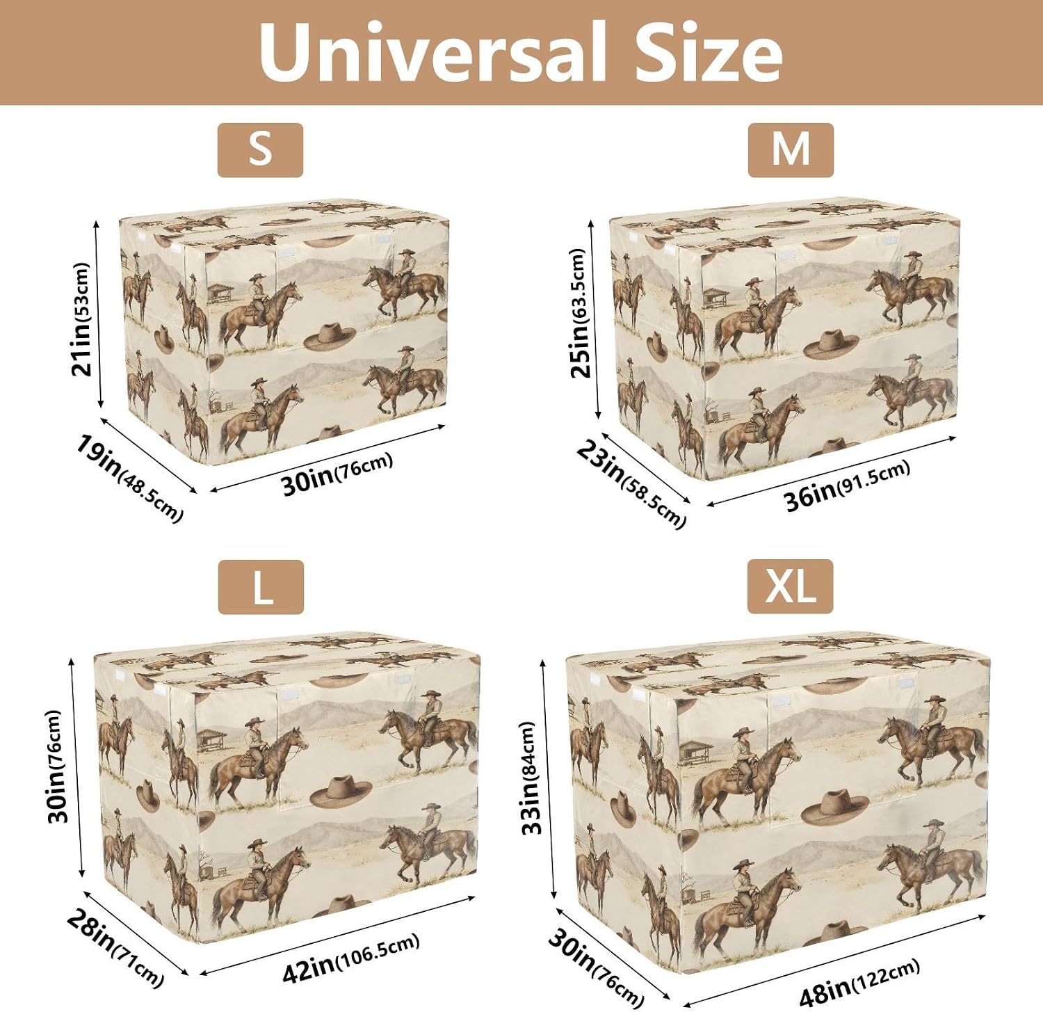 Vintage Western Cowboys Dog Crate Covers Breathable Dog Kennel Cover Windproof Waterproof Privacy Shading Fit for 48IN Wire Dog Cage