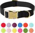 Nylon Dog Collar - Adjustable Black Soft Webbing Dog Collars for Small Medium Large Dogs Boy Girl Puppy Collar with Safety Metal Buckle S
