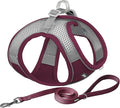 AIITLE Escape Proof Dog Harness - Xmas Step in Adjustable Dog Harness No Choke Over with Breathable Mesh and Quick-Release Buckle - Outdoor Walking, Training for Medium Dogs Burgundy XL