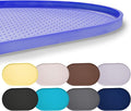 Hubulk 100% Waterproof Silicone Pet Feeding Mat with Raised Edge for Food and Water, Dog Bowl Mats, Cat Bowls Placemat with High Lip Protects Floor for Cats and Dogs (Purple, 32" L x 24" W)