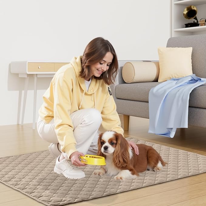 Smiry Waterproof Dog Bed Cover Blanket, Soft Reversible Pet Blanket, Washable Leakproof Cats Dogs Couch Cover for Sofa, Couch, Furniture (52x82 Inch, Taupe/Beige)