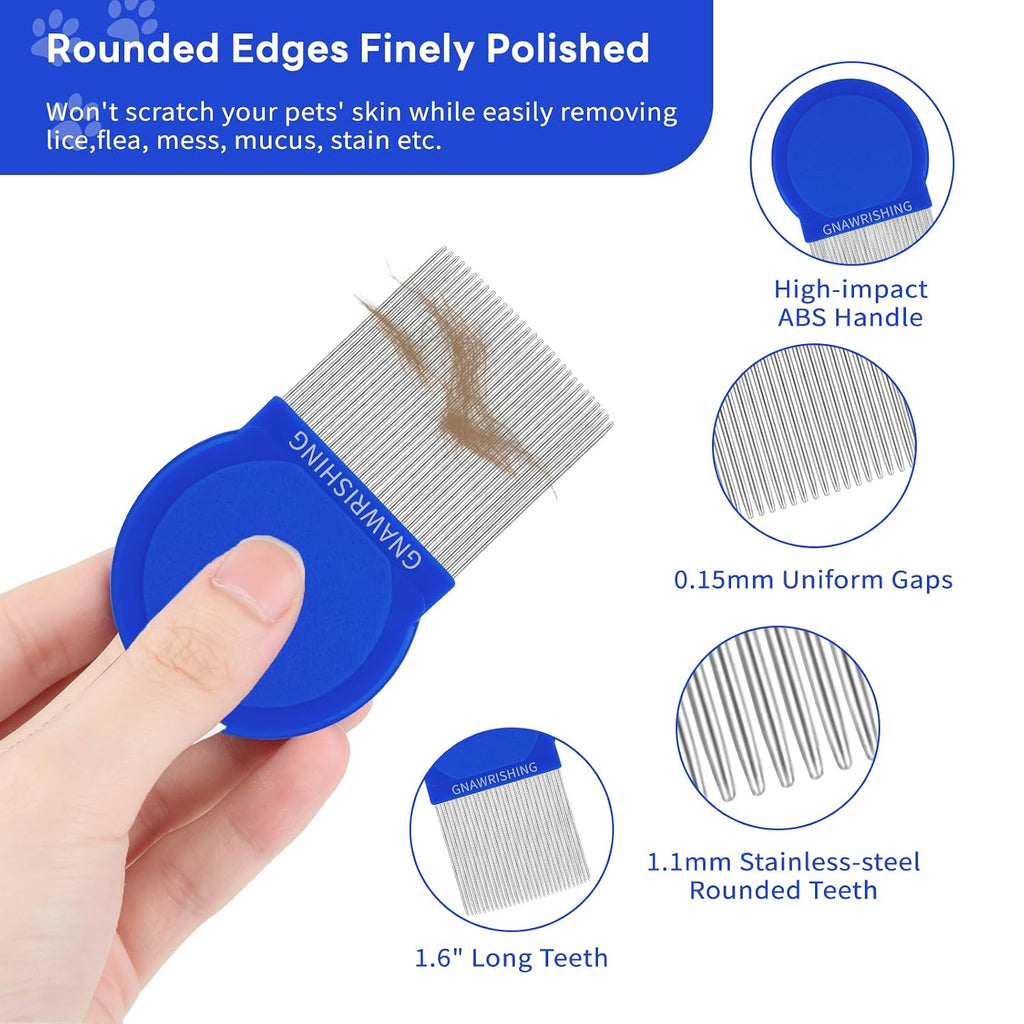 Flea Comb 4Pcs with High Strength Teeth Pet Tear Stain Remover Combs, Pet Dog Cat Grooming Comb Set Effective Float Hair Remover