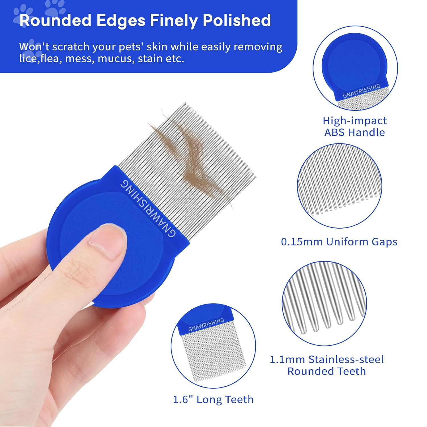 Flea Comb 4Pcs with High Strength Teeth Pet Tear Stain Remover Combs, Pet Dog Cat Grooming Comb Set Effective Float Hair Remover