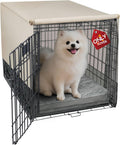 Explore Land Breathable Dog Crate Cover - 4 Sides Mesh Ventilation, Basic Pet Kennel Cover, All Sides Open, Universal Fit for 1 2 3 Doors 24 inches Wire Dog Crate （Tan）