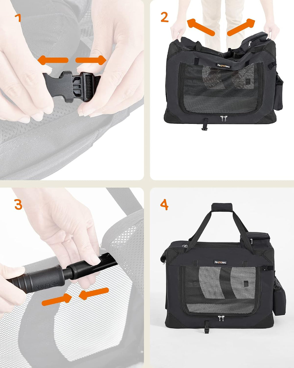 Feandrea Schwarz Pet Carrier M