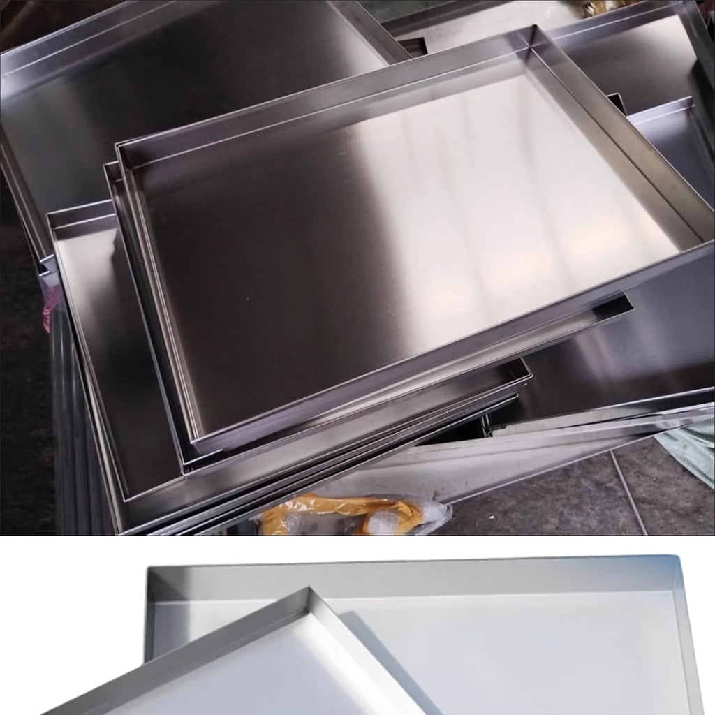 Oil Drip Tray & HVAC Drain Pan – 304 Stainless Steel 0.8mm Tray for Dog Crate Liners & AC Unit Leakage Without Drain Port