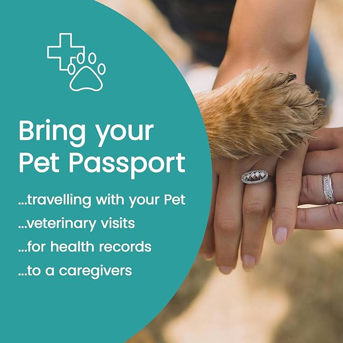 Color Premium PU Leather stitch-sewn US Pet Passport Medical Record for Pet Health and Vaccination English + Spanish for Cat, Dog, Puppy and Kitten (Purple, Single)
