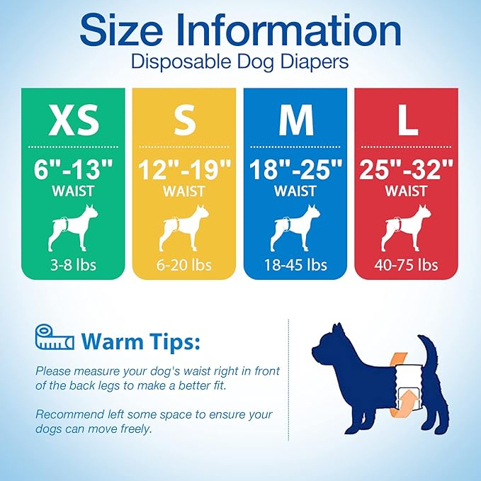 Pet Soft Disposable Male Wrap Dog Diaper,12Pcs,XS
