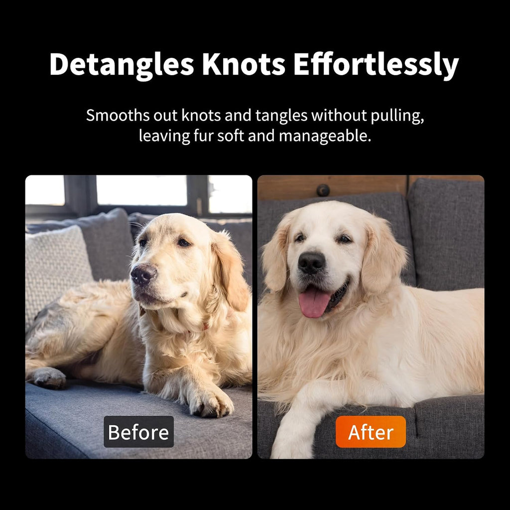 Nidawi Pet Dog Grooming Brush - Double Sided | Shedding & Dematting Undercoat Rake Comb, For Dogs and Cats, Helps Reduce Tangles, Shedding & Matts, Medium & Long Hair