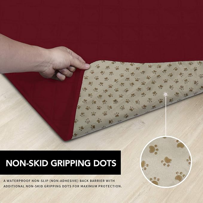 Easy-Going 100% Waterproof Dog Bed Cover, Non-Slip Pet Blanket for Furniture, Washable Couch Cover, Repleasement Sofa Cover (52X82 in,Christmas Red)