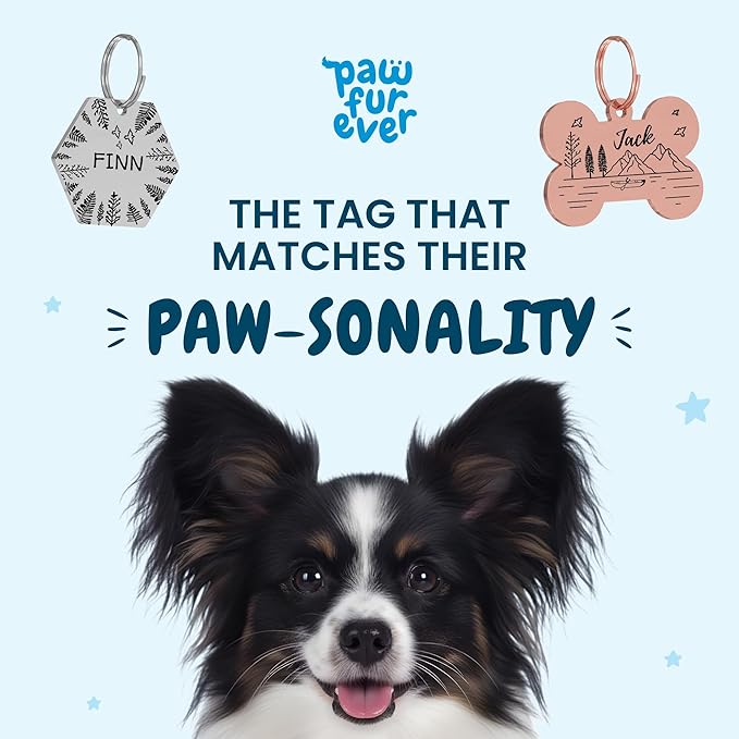 PawFurEver Personalized Dog Tags Engraved for Pets - Dark Etching Dog Name Tag with Front and Back Engraving - Made in USA - Stainless Steel Dog Tag Personalized for Pets (Circle, Rose Gold)
