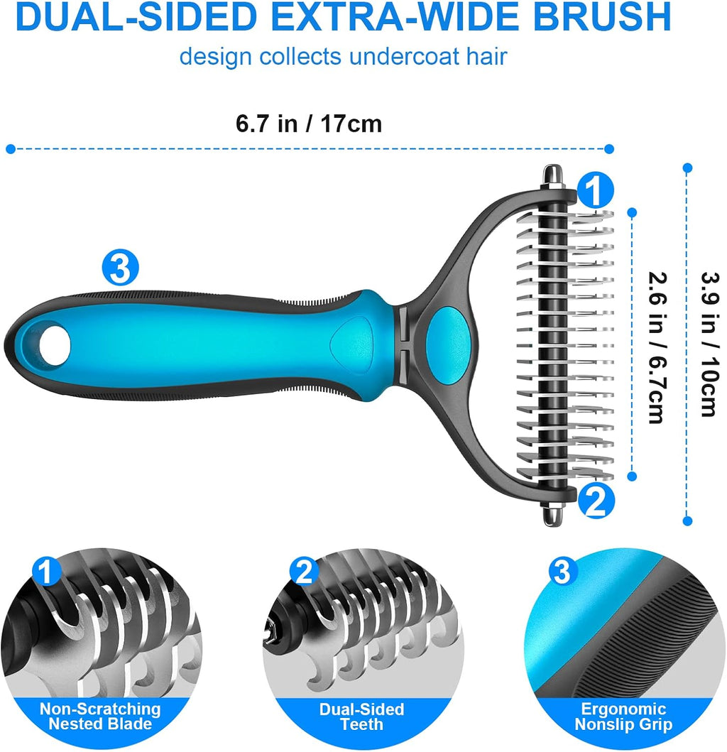 Pet Grooming Brush Dog Grooming Rakes Tool for Mats & Tangles Removing