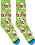 DivvyUp Socks - Custom Dog Socks - Put Your Dog on Socks! (Large, Green)