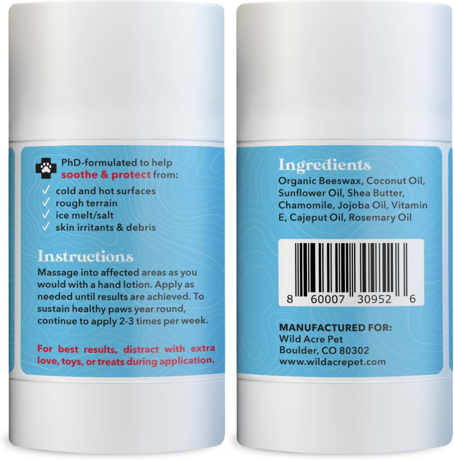 Maximum Strength Paw Balm for Dogs - All Weather Paw Protector for Snow, Sand, Pavement, Lawn Chemicals and More - Soothing Paw Balm with Easy Stick Application, 2.65oz Value Size