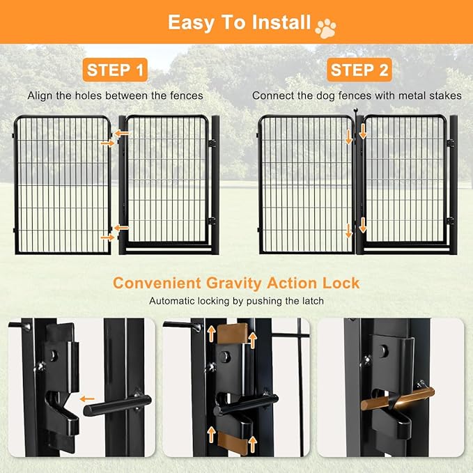 Dog Fence Outdoor Pens Outside,Portable Dog Play Pen 40" H 24 Panels Pet Playpen Exercise Pens for Puppys Small Medium Large Dogs RV Camping Yard Garden Indoor Wide Gate